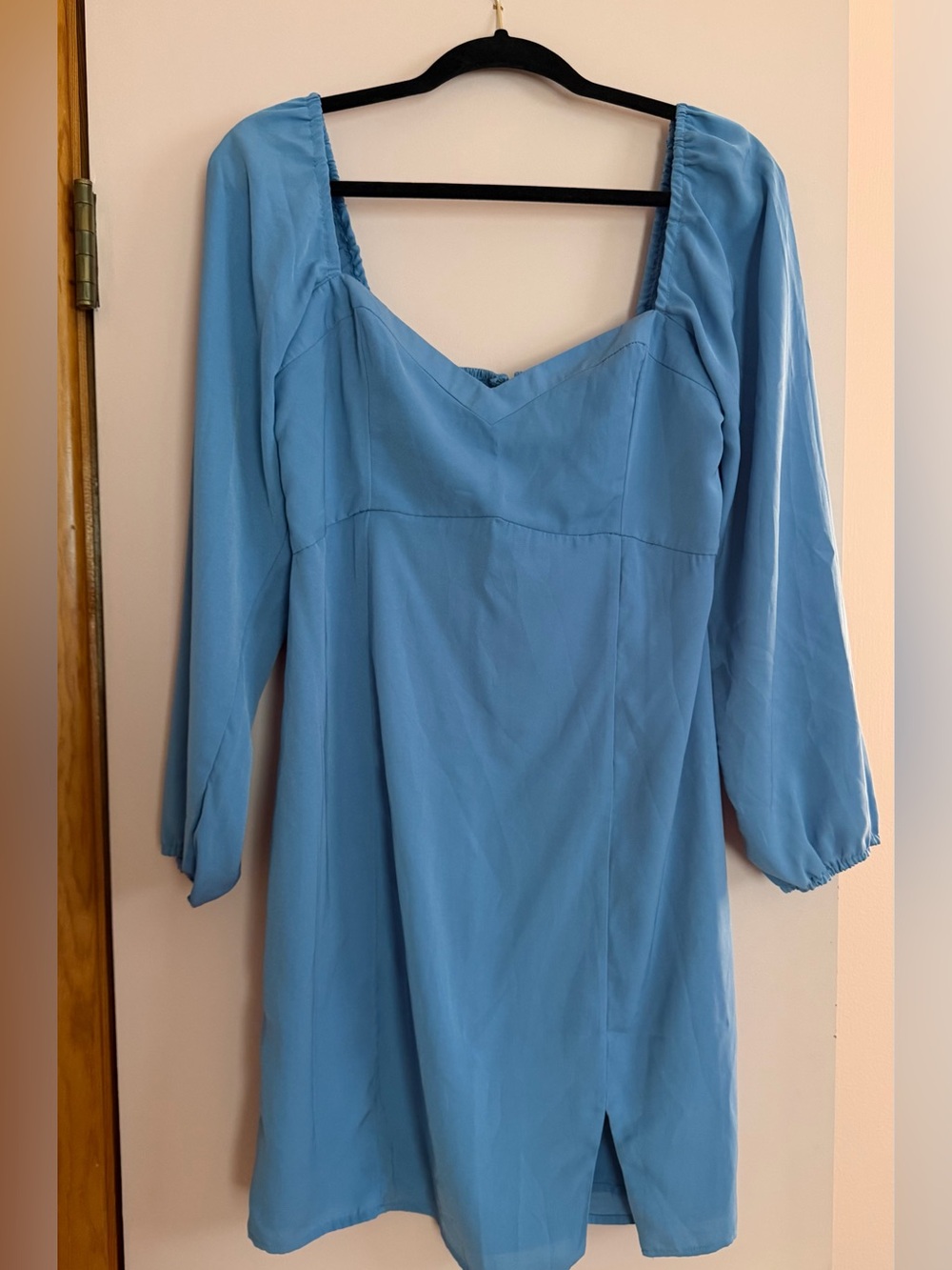 Light Blue Long Sleeve Women's Dress